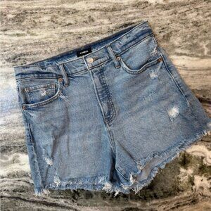 Express Light Blue Distressed Jean Shorts 90s High-Rise Size 10